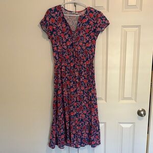 Gap Midi Dress - Blue and Red